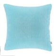 thumbnail image 1 of Soft Corduroy Striped Velvet Square Decorative Throw Pillow Cusion For Couch, 18" x 18", Aqua Blue, 1 Pack, 1 of 5