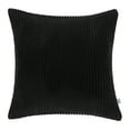 thumbnail image 1 of Soft Corduroy Striped Velvet Square Decorative Throw Pillow Cusion For Couch, 18" x 18", Black, 1 Pack, 1 of 5