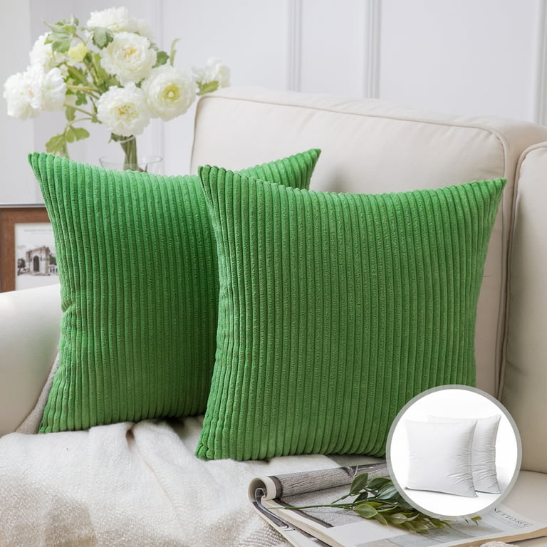 Green striped throw pillows online
