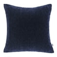 thumbnail image 1 of Soft Corduroy Striped Velvet Square Decorative Throw Pillow Cusion For Couch, 20" x 20", Navy Blue, 1 Pack, 1 of 5