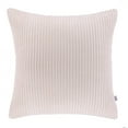 thumbnail image 1 of Soft Corduroy Striped Velvet Square Decorative Throw Pillow Cusion For Couch, 20" x 20", Off White, 1 Pack, 1 of 5