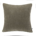 thumbnail image 1 of Soft Corduroy Striped Velvet Square Decorative Throw Pillow Cusion For Couch, 20" x 20", Olive Green, 1 Pack, 1 of 5