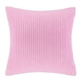 thumbnail image 1 of Soft Corduroy Striped Velvet Square Decorative Throw Pillow Cusion For Couch, 20" x 20", Pink, 1 Pack, 1 of 5