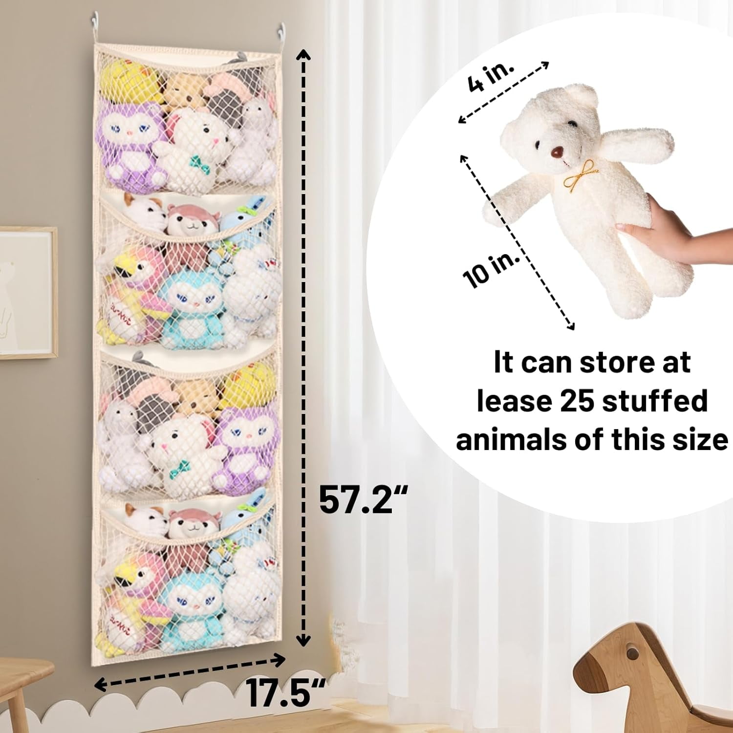 Soft Corner Shelf & Cotton Over The Door Stuffed Animal Storage, Toy