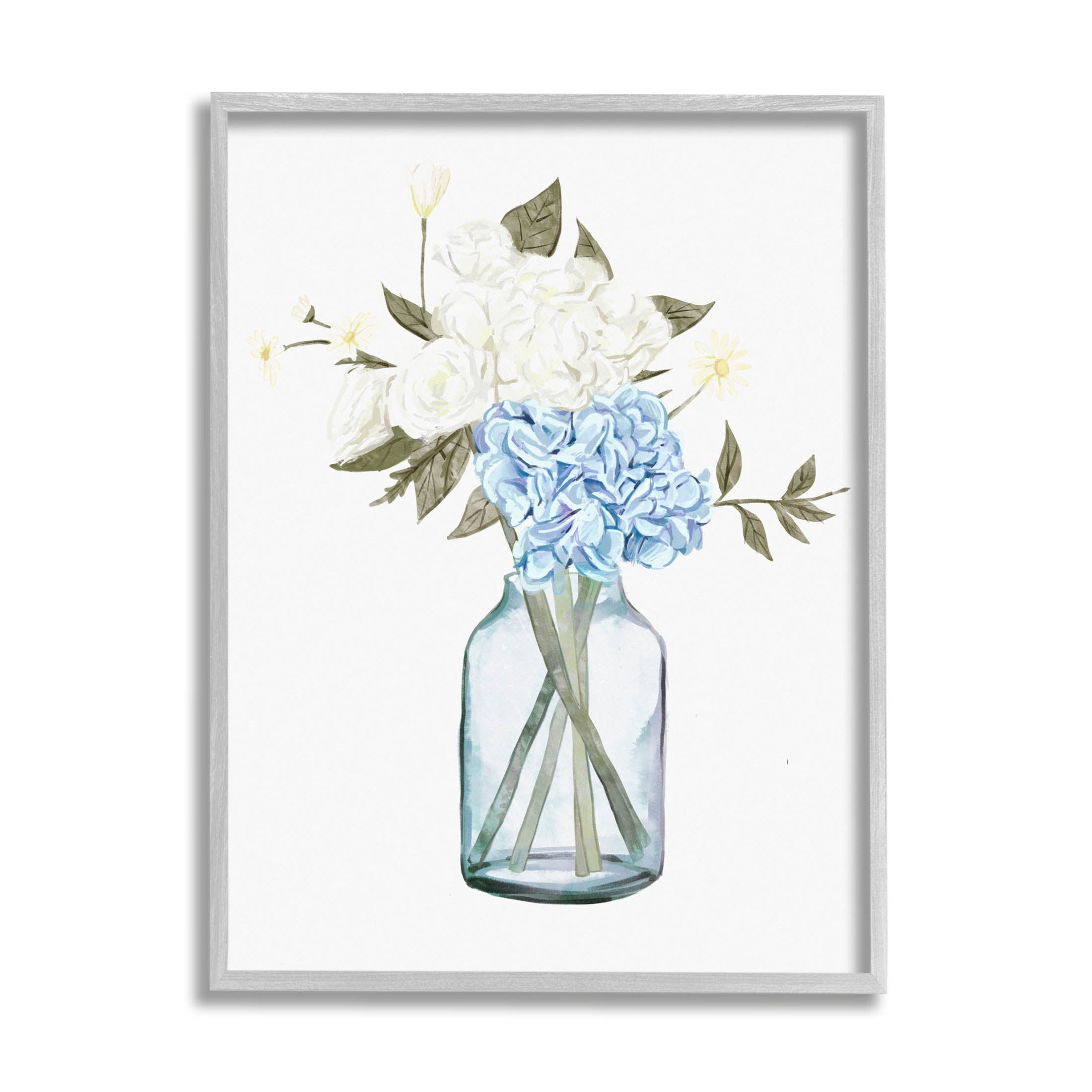 Soft Cottage Flower Arrangement Botanical & Floral Graphic Art Gray Framed Art Print Wall Art