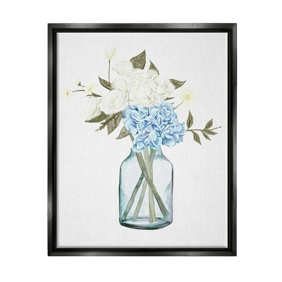 Soft Cottage Flower Arrangement Botanical & Floral Graphic Art Jet Black Framed Art Print Wall Art