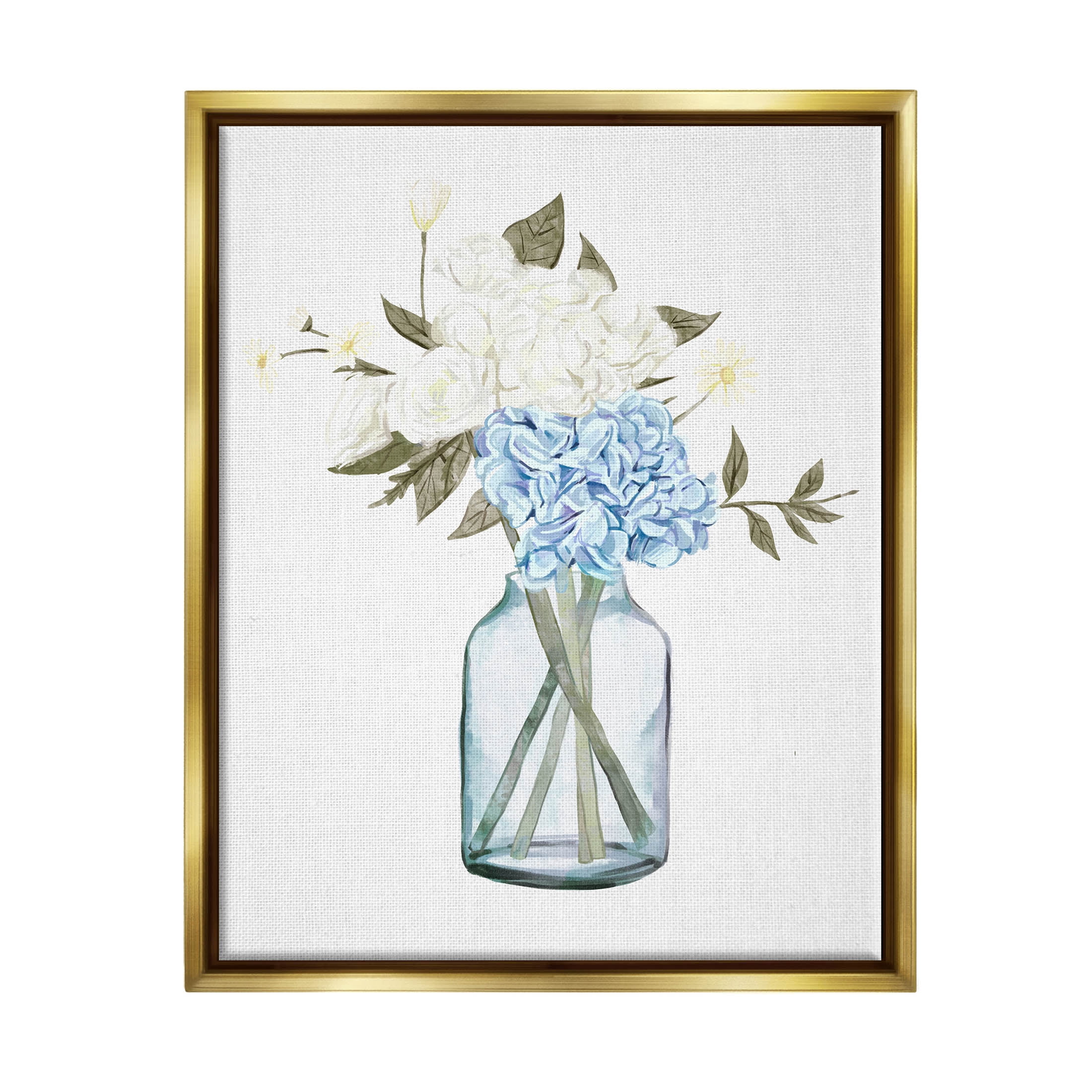 Soft Cottage Flower Arrangement Botanical & Floral Graphic Art Metallic Gold Framed Art Print Wall Art