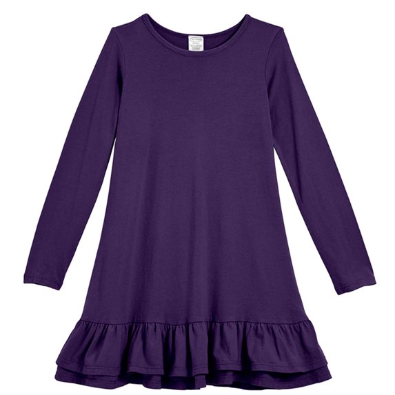 Soft Cotton A-Line Ruffle Hem Dress