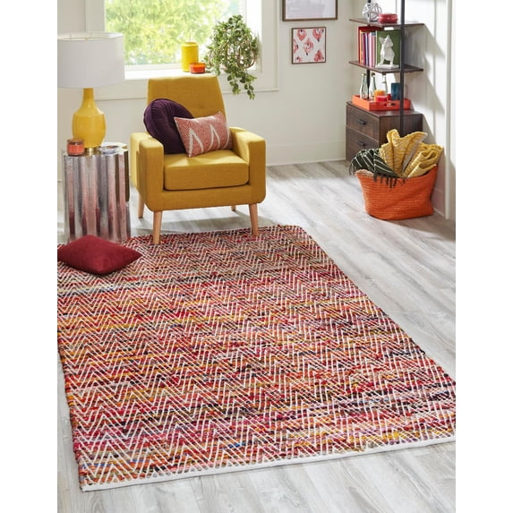 Soft Cotton Area Rug – Handwoven, Reversible, Lightweight, Perfect for Living Room, Bedroom, Entryway, or Nursery Size - 3 x 3 Feet Square (300 cm x 420 cm)