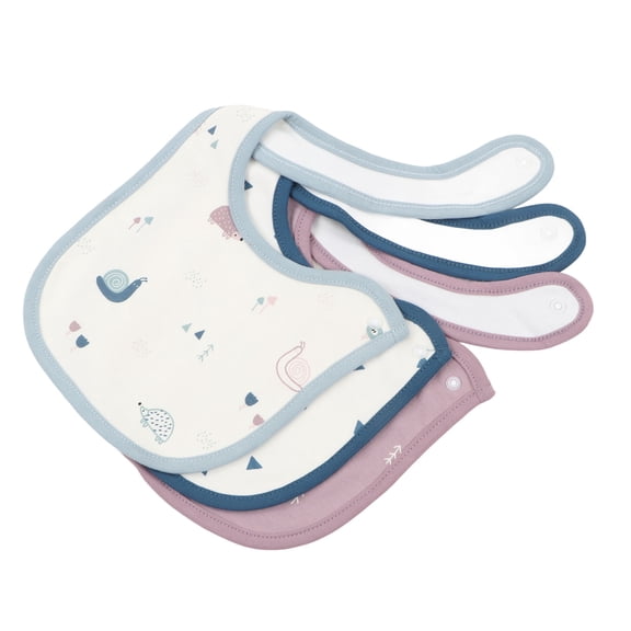 Soft Cotton Baby Drool Bibs, Cute Snail Animal Pattern, 3 Pack, 7.9 x 9.8 in