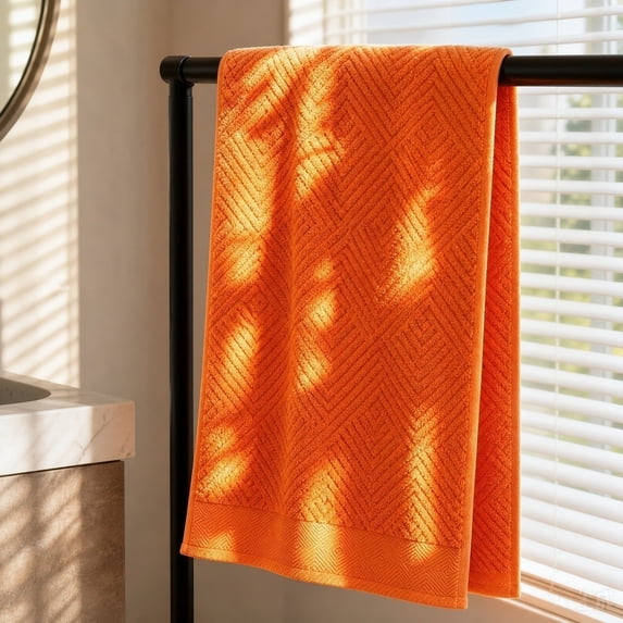 Soft Cotton Bath Towel for Quick Drying and Absorbency - Ideal for Home, Gym, and Travel Activities Orange