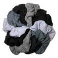 thumbnail image 1 of Soft Cotton Blend Scrunchies, Black White and Grey assortment, 1 of 10