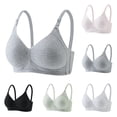 thumbnail image 1 of Soft Cotton Blend Wireless Bra Minimal Simple Style Adjustable Straps Light Support Breathable Everyday Bra Pink, 1 of 5