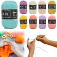 thumbnail image 1 of Soft Cotton Blend Yarn for Crochet, 4-Ply 2mm Medium Weight Yarn Skein 50g, 200 Yard Crochet Yarn for DIY Amigurumi Hats Scarves, Beginners Knitting Yarn, 1 Pcs, 1 of 9