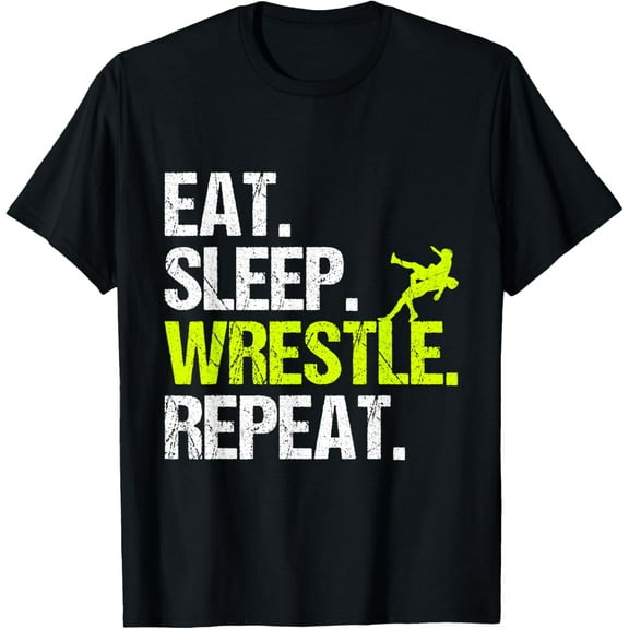 Soft Cotton - Boys Wrestling Eat Sleep Wrestle Repeat For Men Kids T-Shirt
