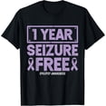 thumbnail image 1 of Soft Cotton - Epilepsy Awareness 1 Year Seizure Free Ribbon T-Shirt, 1 of 4