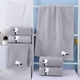thumbnail image 1 of Soft Cotton Face Towel with Embroidered Design - Absorbent Hand Towel, Gray, 30x13 Inches, for Bathroom Kitchen Guest Use, 1 of 5