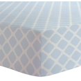 Soft Cotton Flannel Crib Sheet, Made in Canada, Blue Lattice