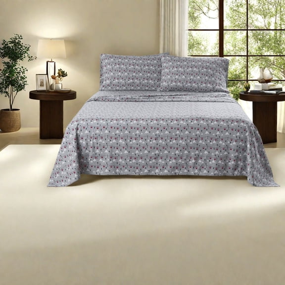Soft Cotton Full Sheets And Sheet Sets Ski Jump Print for Home
