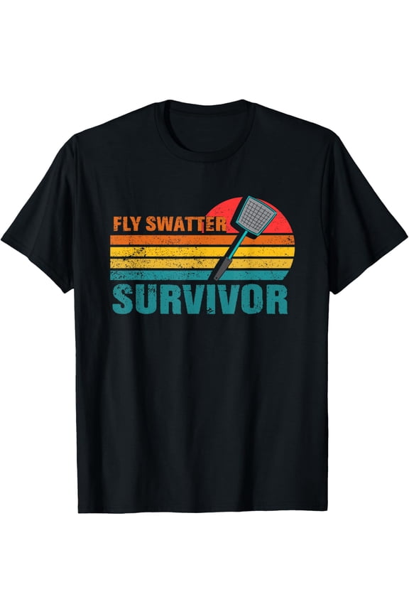 Soft Cotton - Funny Fly Swatter Survivor | Insect Flies T-Shirt