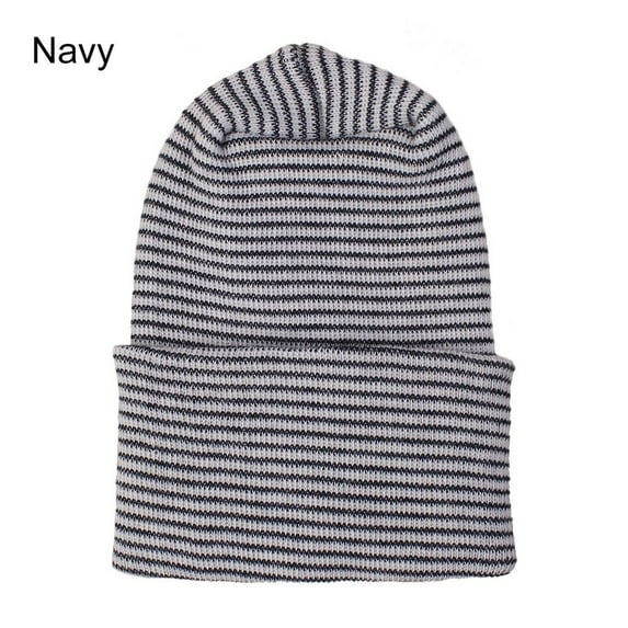 Soft Cotton Headwrap Newborn Hospital Cap Infant Striped Fetal Hat Baby Boy Girl Hat Beanie Hat NAVY