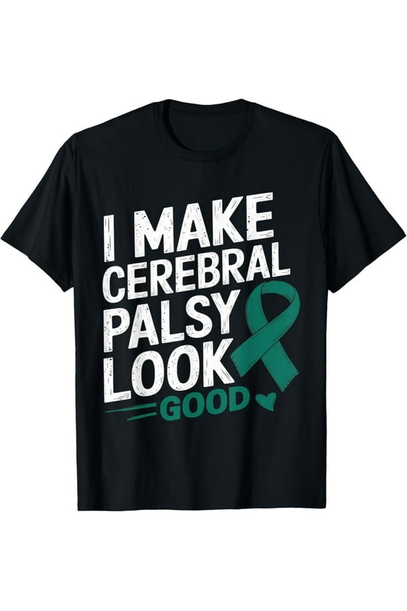 Soft Cotton - I Make Cerebral Palsy Look Good CP Awareness Ribbon Green T-Shirt