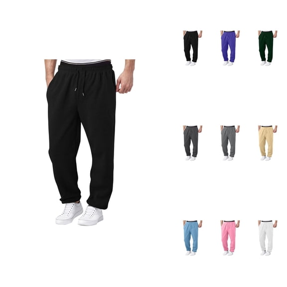 Soft Cotton Kids Boys Jogger Sweatpants 4-Pack – Loose Fit, Elastic Waist with Functional Drawstring, Breathable Everyday Wear for Ages 2-14