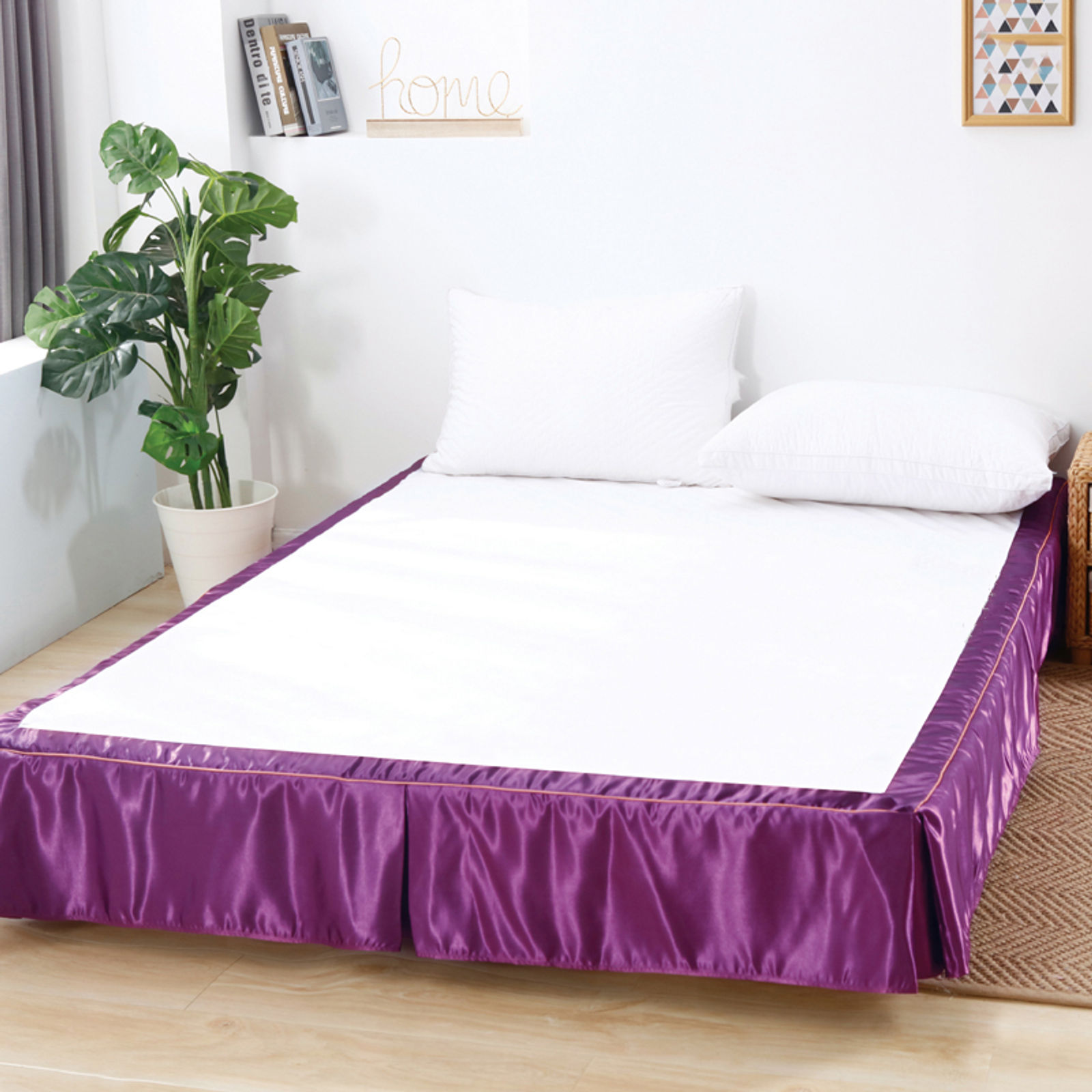 Soft Cotton Linen Bed Base Cover，Single Double Bed Cover，Fade Resistant