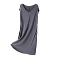 thumbnail image 1 of Soft Cotton Nightgowns for Women, Sleeveless Tank Sleepshirts with Chest Padded V Neck Sleepwear Comfy Casual Pajama Dress Tank Tops Pajama Dress for Women Gray One Size, 1 of 4
