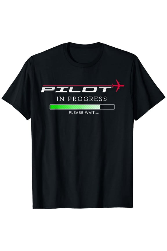 Soft Cotton - Pilot In Progress Funny Future Pilot Aviation Airplane Gift T-Shirt