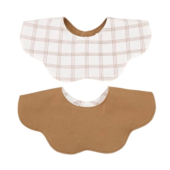Soft Cotton Reversible Infant Bib with 360 Petal Shape for Messy Eating Machine Washable Various Design Saliva Towel