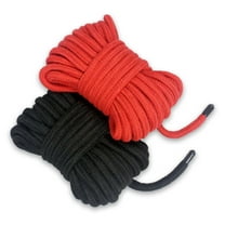 Soft Cotton Rope Extra Long - All Purpose Knot Tying Natural & Durable Braided Cotton - Pack of 2 x 11m (36 Foot) Black and Red …