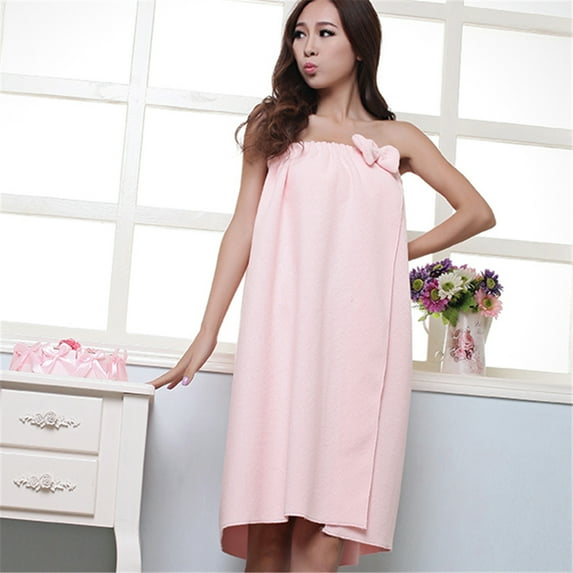 Soft Cotton Shower Spa Towel Bowknot Bath Robe Body Wrap for Women Ladies