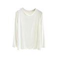 thumbnail image 1 of Soft Cotton T-Shirts for Women Spring Fall Base Tee Shirt Crew Neck Top Solid Color Casual Lightweight Tshirts (2XL, White 01), 1 of 7