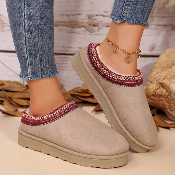 Soft Cotton Women's Slippers with Rubber Sole - Perfect for Indoor & Outdoor Comfort, Winter Warm Footwear