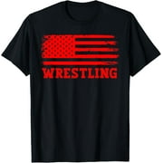 JUANXIYU Soft Cotton - Wrestling Boys Wrestler Patriotic American USA Flag Wrestle T-Shirt