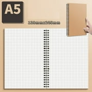Soft Cover Blank Notebook Journal Sketchbook Pad Drawing Book Brown Cover Sketchbook Memo Diary Subject Journal Planner For Students(B)