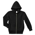 thumbnail image 1 of Soft  Cozy 100% Cotton Fleece Zip Hoodie with Inner Pockets | Black, 1 of 7