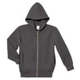 thumbnail image 1 of Soft  Cozy 100% Cotton Fleece Zip Hoodie with Inner Pockets | Charcoal, 1 of 7