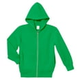 thumbnail image 1 of Soft  Cozy 100% Cotton Fleece Zip Hoodie with Inner Pockets | Elf Green, 1 of 7