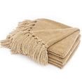 thumbnail image 1 of Soft Cozy Chenille Throw Blanket with Fringe Tassel for Couch Sofa Chair Bed Living Room Gift Dark Gray 50" x 60", 1 of 4
