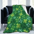 thumbnail image 1 of Soft Cozy Flannel Fleece Blanket for All Seasons St. Patrick''s Day with Colorful Clovers Lightweight Throw Blanket for Bed/Couch/Sofa/Camping- Green Lucky Shamrocks Irish Clover 50"X40", 1 of 6