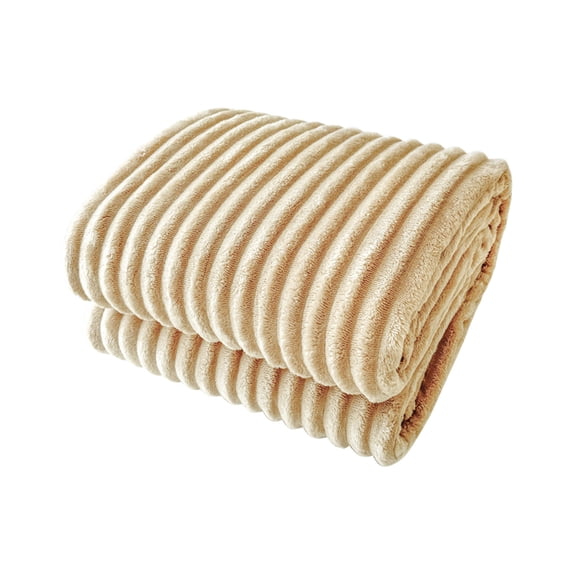 Soft & Cozy Flannel Fleece Throw Blanket - Warm, Lightweight, Ribbed Sofa & Bed Decor for All Seasons, Perfect for Relaxing, Reading, Napping, and Gifting