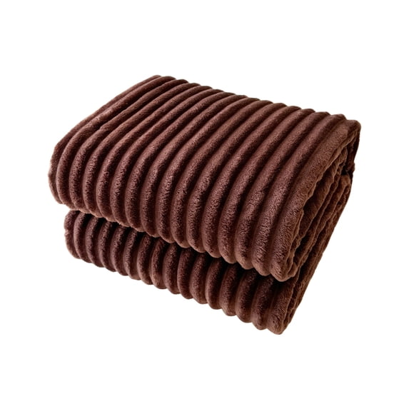 Soft & Cozy Flannel Fleece Throw Blanket - Warm, Lightweight, Ribbed Sofa & Bed Decor for All Seasons, Perfect for Relaxing, Reading, Napping, and Gifting
