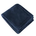 thumbnail image 1 of Soft Cozy Plush 60”L x 50”W Lightweight Reversible Microfiber Sherpa Throw Blanket for Adults, Kids, Pets, Beds, Couches and Loveseats in Navy Blue, 1 of 8