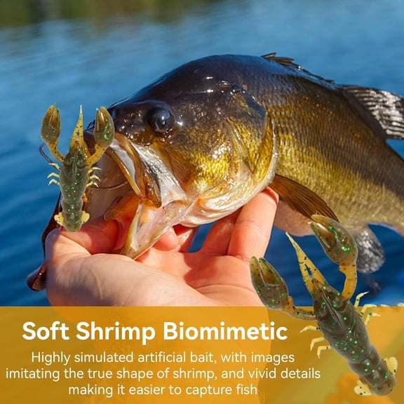 Soft Crawfish Fishing Lures 10 Pack Realistic Shrimp Baits Silicone Crayfish Design for Freshwater Bass Trout