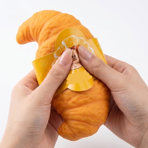 Soft Croissant Squeeze SensoryToy, Western Dessert Shape Fidget Activity, Portable Novelty Activity Equipment for Home Office Daily Use