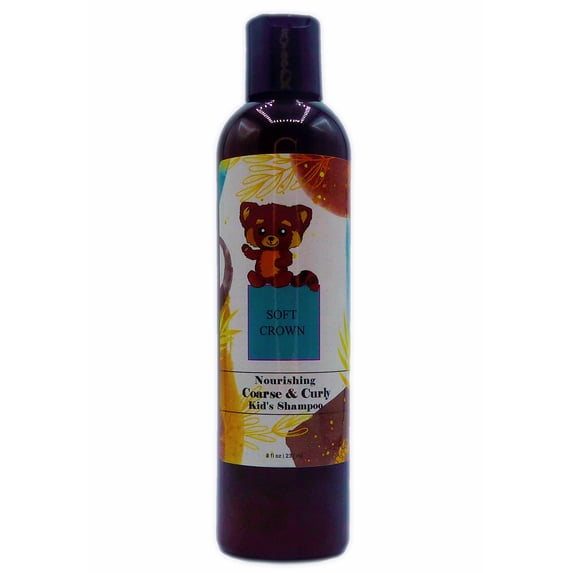 Soft Crown Kid's Moisturizing, Nourishing Shampoo for Coarse and Curly Hair with Coconut Milk, Fenugreek, 8 fl oz