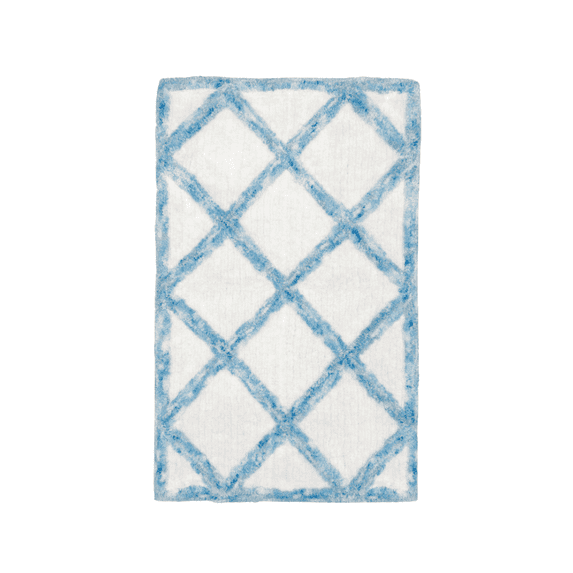 Soft&Cuddly Blue Diamond 20 inch x 30 inch Bath Mat | Soft Bathroom Rug | Non-Slip, Ultra-Absorbent, Quick-Dry & Machine Washable | Stylish Geometric Decorative Shower Mat