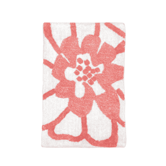 Soft&Cuddly Pink Hibiscus 20 inch x 30 inch Bath Mat | Soft Bathroom Rug | Non-Slip, Ultra-Absorbent, Quick-Dry & Machine Washable | Stylish Floral Decorative Shower Mat